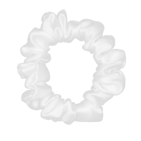 Sckrunchi 22-momme silk scrunchie in White silk Scrunchy - gentle on hair