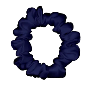 Navy Blue Silk Scrunchy