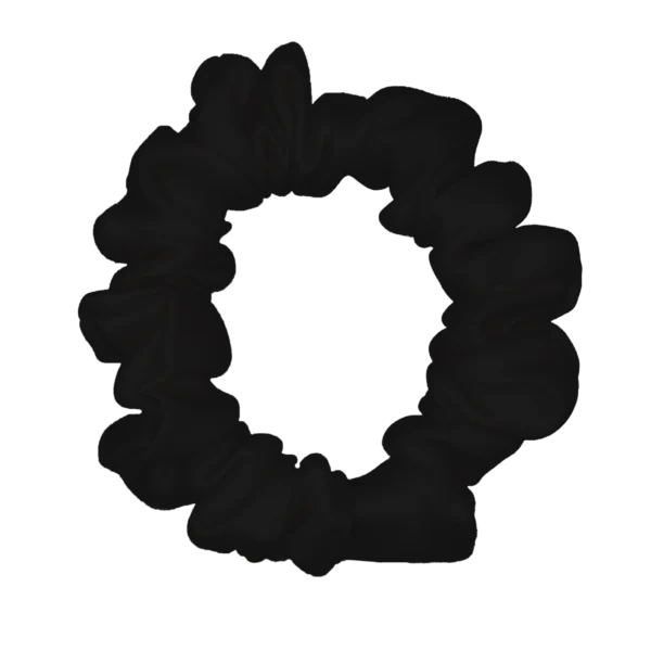 Sckrunchi 22-momme silk scrunchie in black silk Scrunchy - gentle on hair