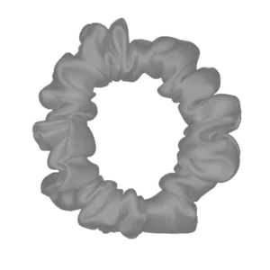 Gray Silk Scrunchie