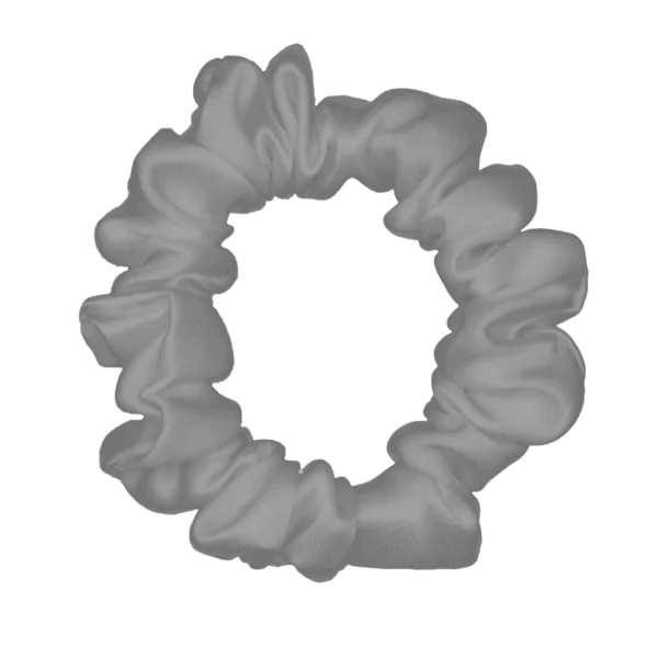 Gray Silk Scrunchie