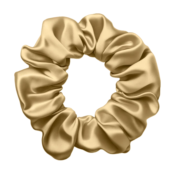 Sckrunchi 22-momme silk scrunchie in gold silk Scrunchy - gentle on hair