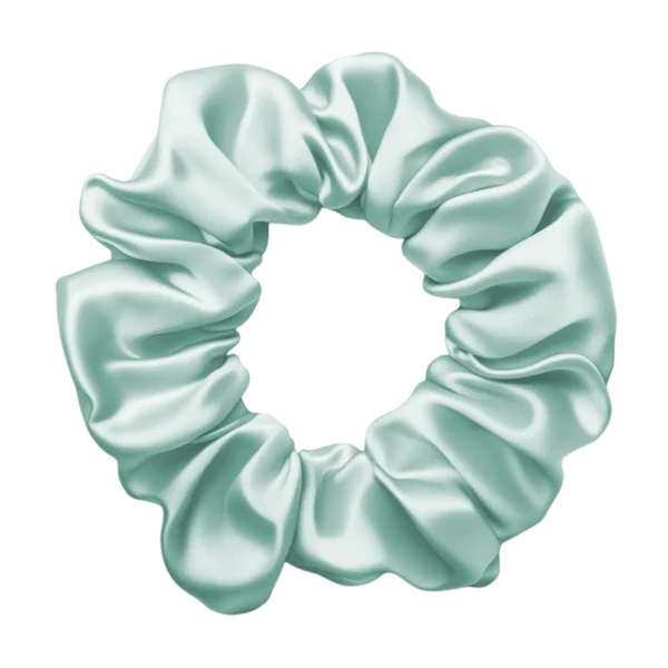 Sckrunchi 22-momme silk scrunchie in Minty green silk Scrunchy - gentle on hair