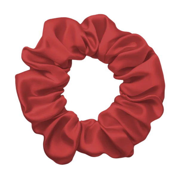 Radiant Red Large Silk Scrunchie